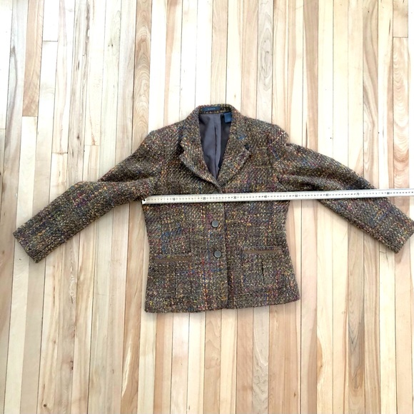 LIZ CLAIBORNE Petite Wol Blend Blazer Jacket Beige Women - Picture 2 of 7